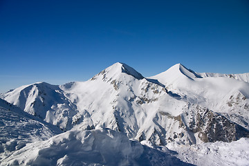 Image showing Winter mountains landscape in sunny day