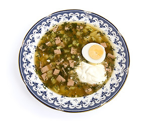 Image showing Okroshka with sour cream