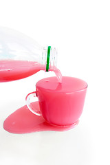 Image showing Pink milk drink