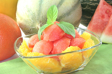 Image showing Melon orange salad