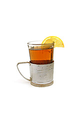 Image showing Tea cup with lemon