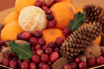 Image showing Christmas Fruit and Nuts