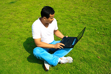 Image showing man using laptop