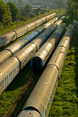 Image showing rows of wagons