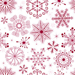 Image showing Seamless white, pink and red christmas pattern 