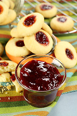 Image showing Strawberry Jam And Biscuits