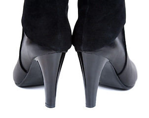 Image showing Black heels feminine shoe