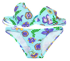 Image showing Feminine blue swimsuit