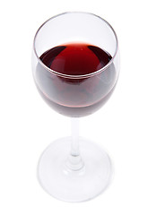 Image showing Tall wine glass red wine