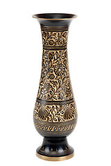 Image showing Brass vase with pattern