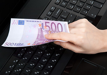 Image showing In feminine hand 500 euro
