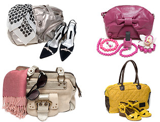 Image showing Ñollage from feminine bags, loafers and accessory