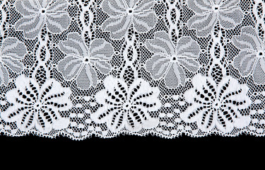 Image showing White lace with pattern in form flower