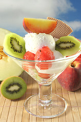 Image showing Fruit sundae