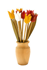 Image showing Wooden flowers