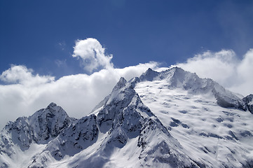Image showing High mountains in cloud