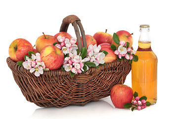 Image showing Cider, Apples and Flower Blossom