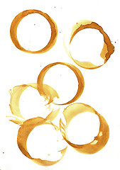 Image showing Collection of coffee splashes and stains