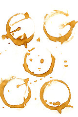 Image showing Collection of coffee splashes and stains