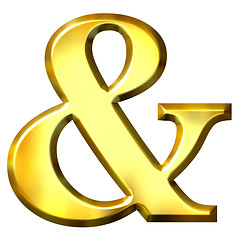 Image showing 3D Golden Ampersand