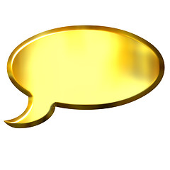 Image showing 3D Golden Speech Bubble