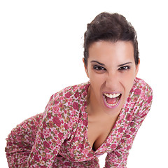 Image showing beautiful woman, screaming