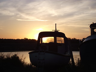 Image showing Morning at the harbor