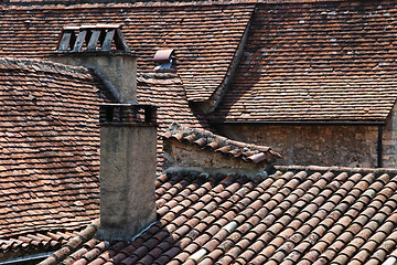 Image showing Rooftops in Vezelay, Central France