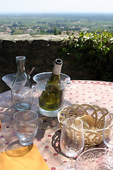 Image showing Aftermath of outdoor lunch in Southern France