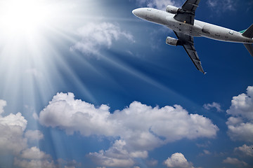 Image showing  airplane and cloud