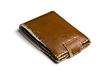 Image showing Old brown wallet  isolated on white