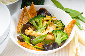 Image showing tofu beancurd and vegetables