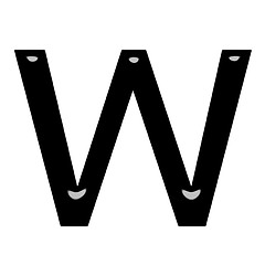 Image showing 3d letter w