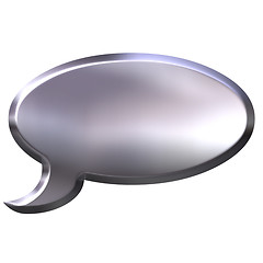 Image showing 3D Silver Speech Bubble