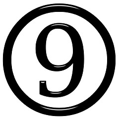 Image showing 3D Framed Number 9