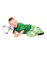 Image showing Little boy with football.