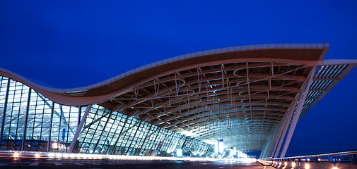 Image showing night view of the airport