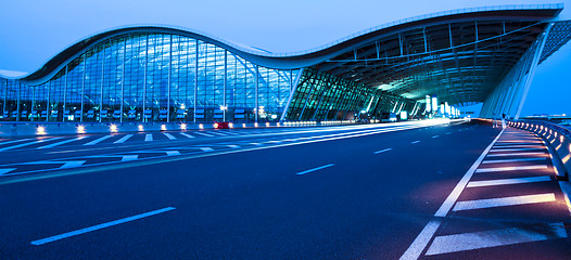 Image showing night view of the airport