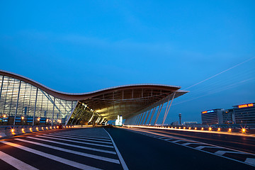 Image showing night view of the airport
