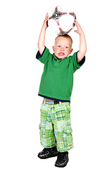 Image showing Little boy with football.