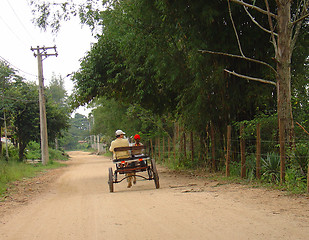 Image showing family walking in a chariot