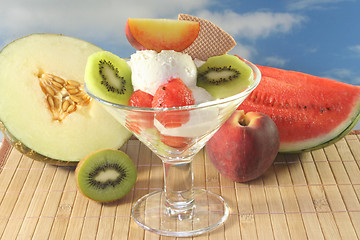 Image showing Fruit sundae