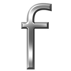 Image showing 3d silver letter f