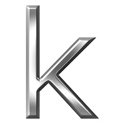 Image showing 3d silver letter k