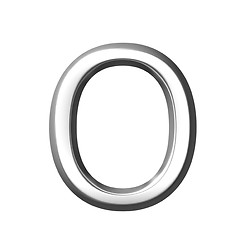 Image showing 3d silver letter o