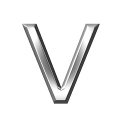 Image showing 3d silver letter v