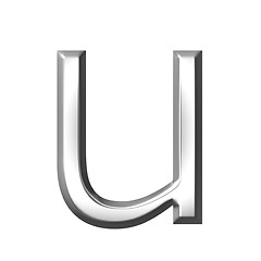 Image showing 3d silver letter u