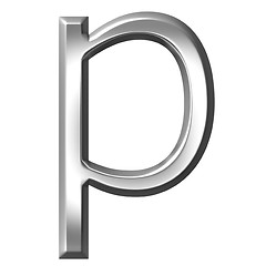 Image showing 3d silver letter p