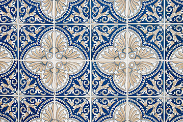 Image showing Traditional Portuguese glazed tiles