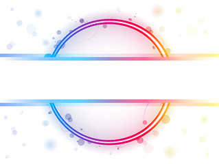 Image showing Rainbow Circle Border with Sparkles and Swirls.